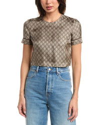 Gucci Gucci Gg Supreme Silk Twill Top