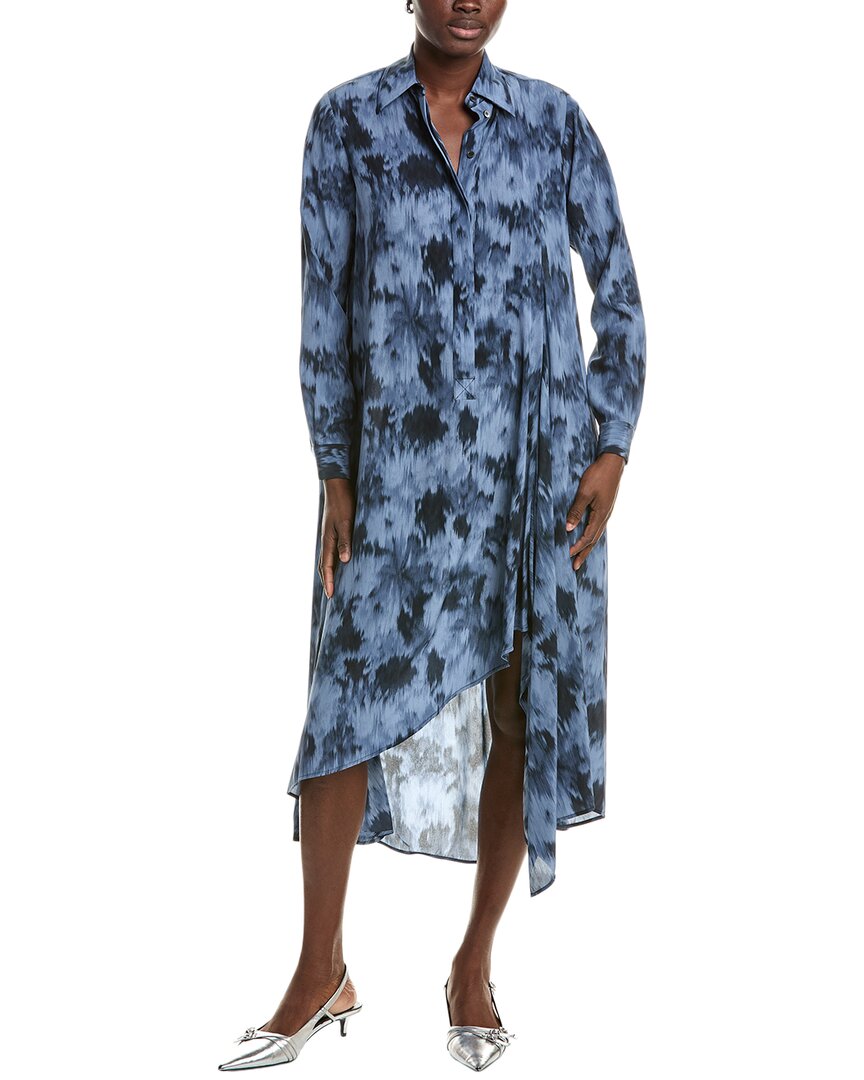 Michael Kors Collection Floral Draped Silk Dress