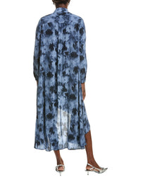 Michael Kors Collection Floral Draped Silk Dress