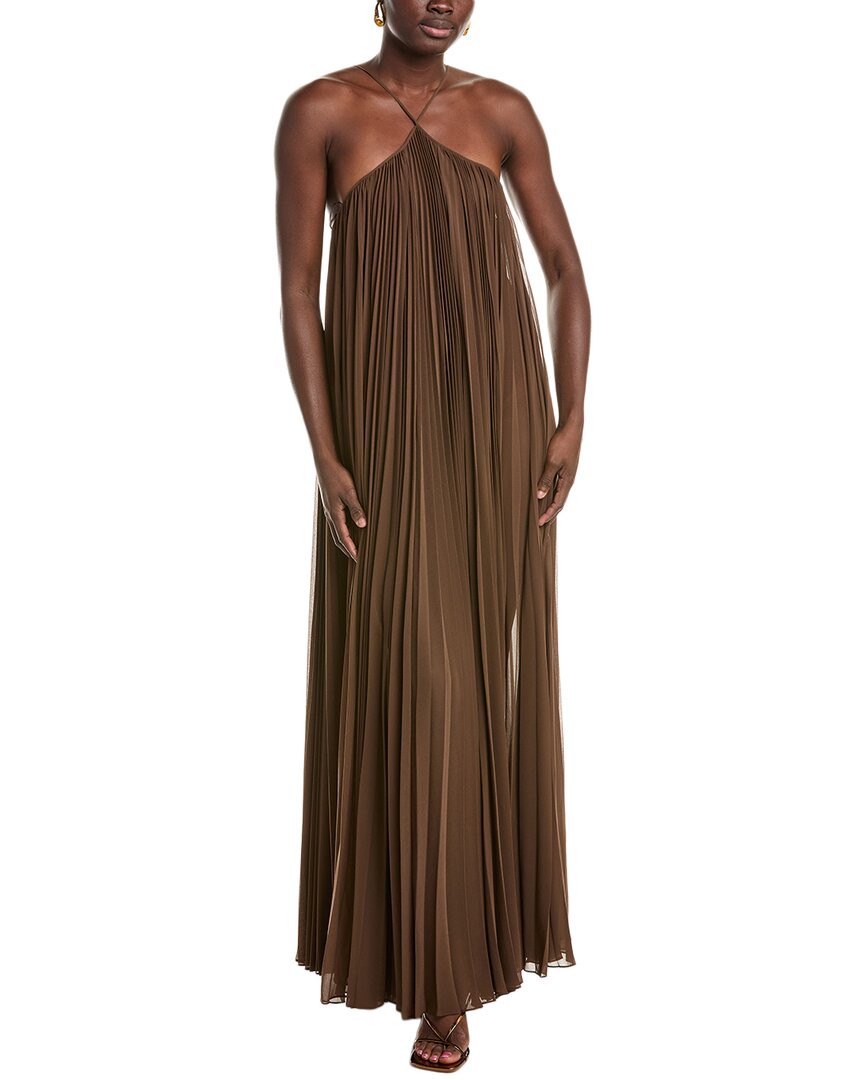 Michael Kors Collection Chiffon Halter Pleat Gown