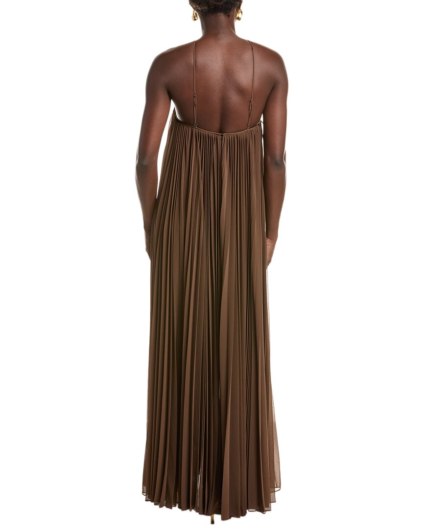 Michael Kors Collection Chiffon Halter Pleat Gown
