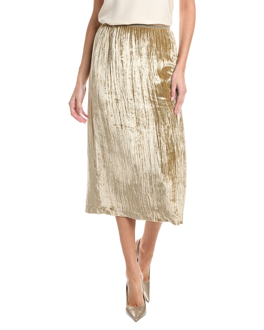 Lafayette 148 New York Lafayette 148 New York Plisse Velvet Pull-On Silk-Blend Skirt