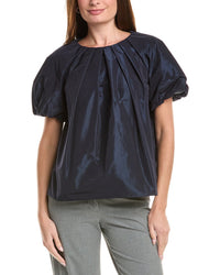 Lafayette 148 New York Lafayette 148 New York Soft Pleated Puff Sleeve Blouse
