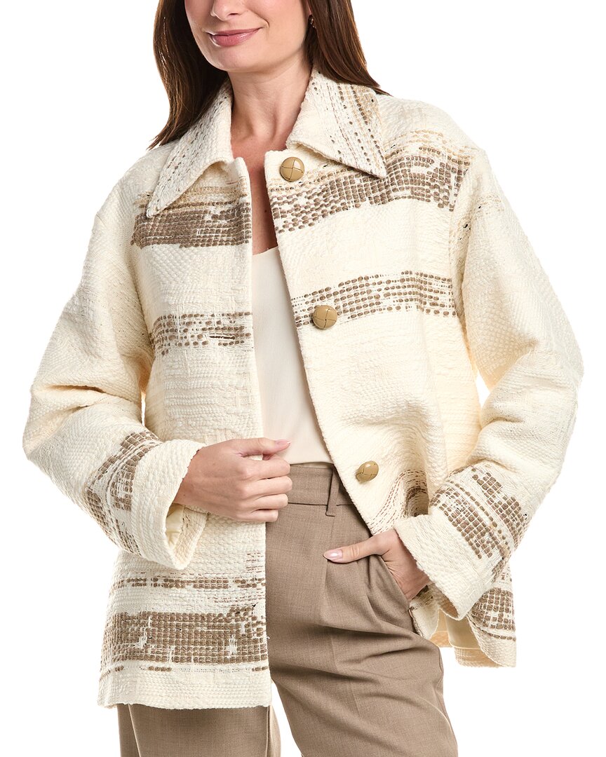 Lafayette 148 New York Lafayette 148 New York Point Collar Wool-Blend Oversized Swing Coat