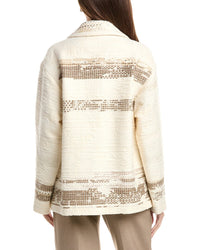 Lafayette 148 New York Lafayette 148 New York Point Collar Wool-Blend Oversized Swing Coat