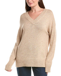 Lafayette 148 New York Lafayette 148 New York Wide V-Neck Cashmere & Silk-Blend Sweater