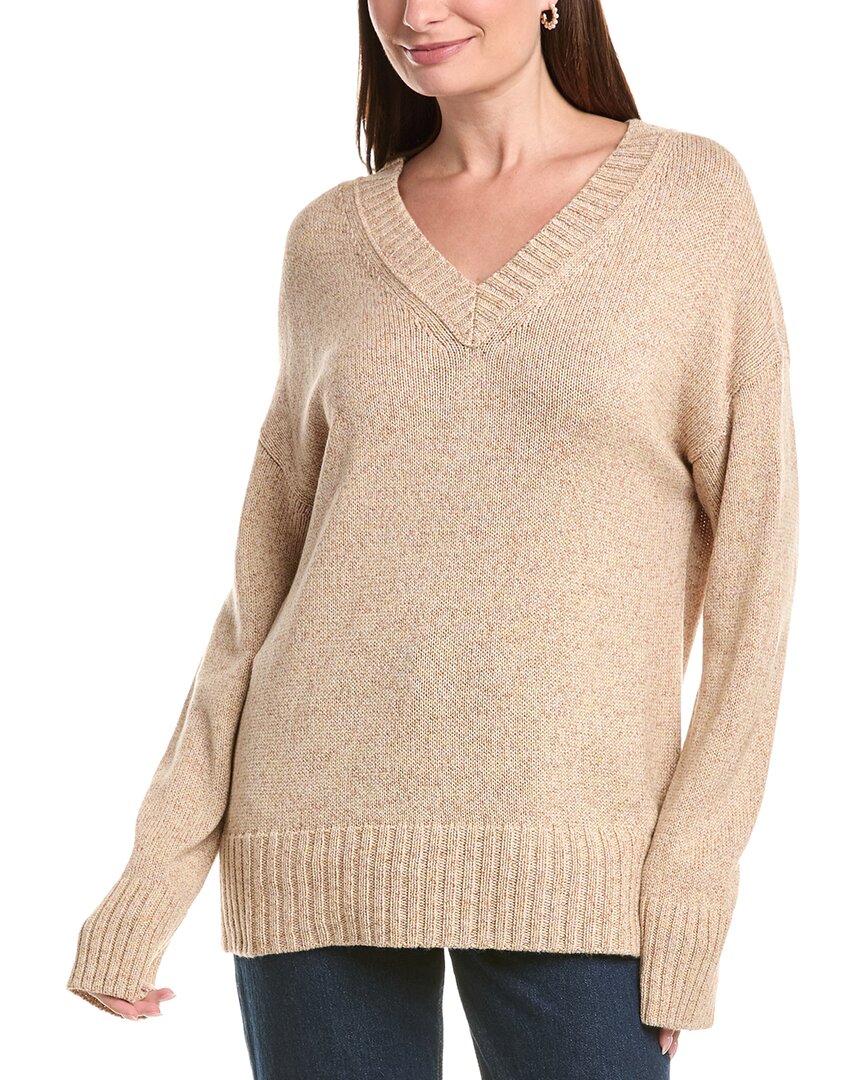 Lafayette 148 New York Lafayette 148 New York Wide V-Neck Cashmere & Silk-Blend Sweater