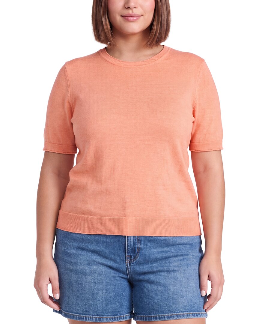 Lafayette 148 New York Crewneck Short Sleeve 100% Cashmere Sweater