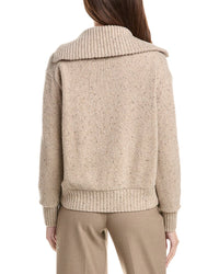 Lafayette 148 New York Lafayette 148 New York Rib Split Collar Zip Front Cashmere & Wool-Blend