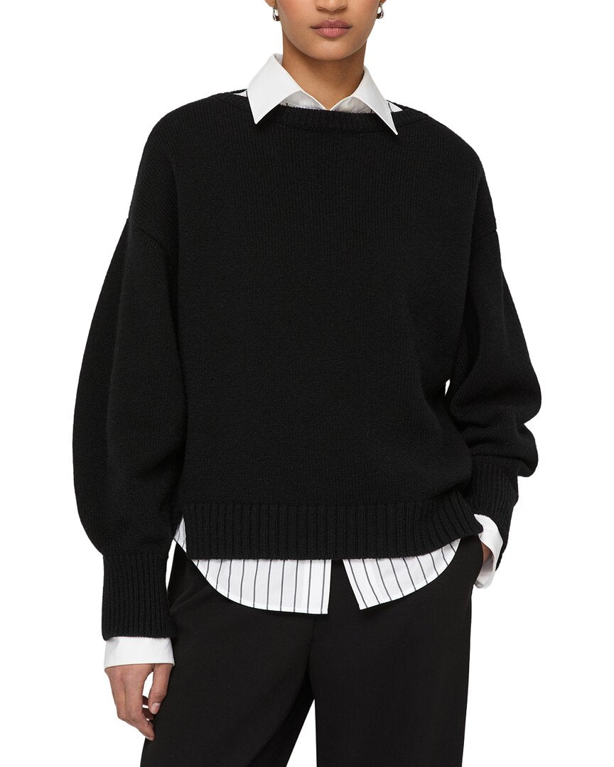 Lafayette 148 New York Lafayette 148 New York Bateau Neck Dolman Wool & Cashmere-Blend Sweater