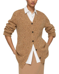 Lafayette 148 New York Lafayette 148 New York Cable Donegal Button Front 100% Cashmere Cardigan