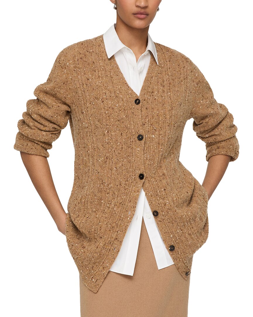 Lafayette 148 New York Lafayette 148 New York Cable Donegal Button Front 100% Cashmere Cardigan