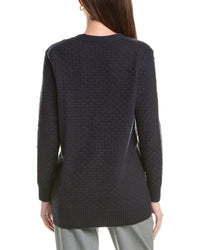 Lafayette 148 New York Lafayette 148 New York Petite Basket Stitch Button Front 100% Cashmere  Cardigan