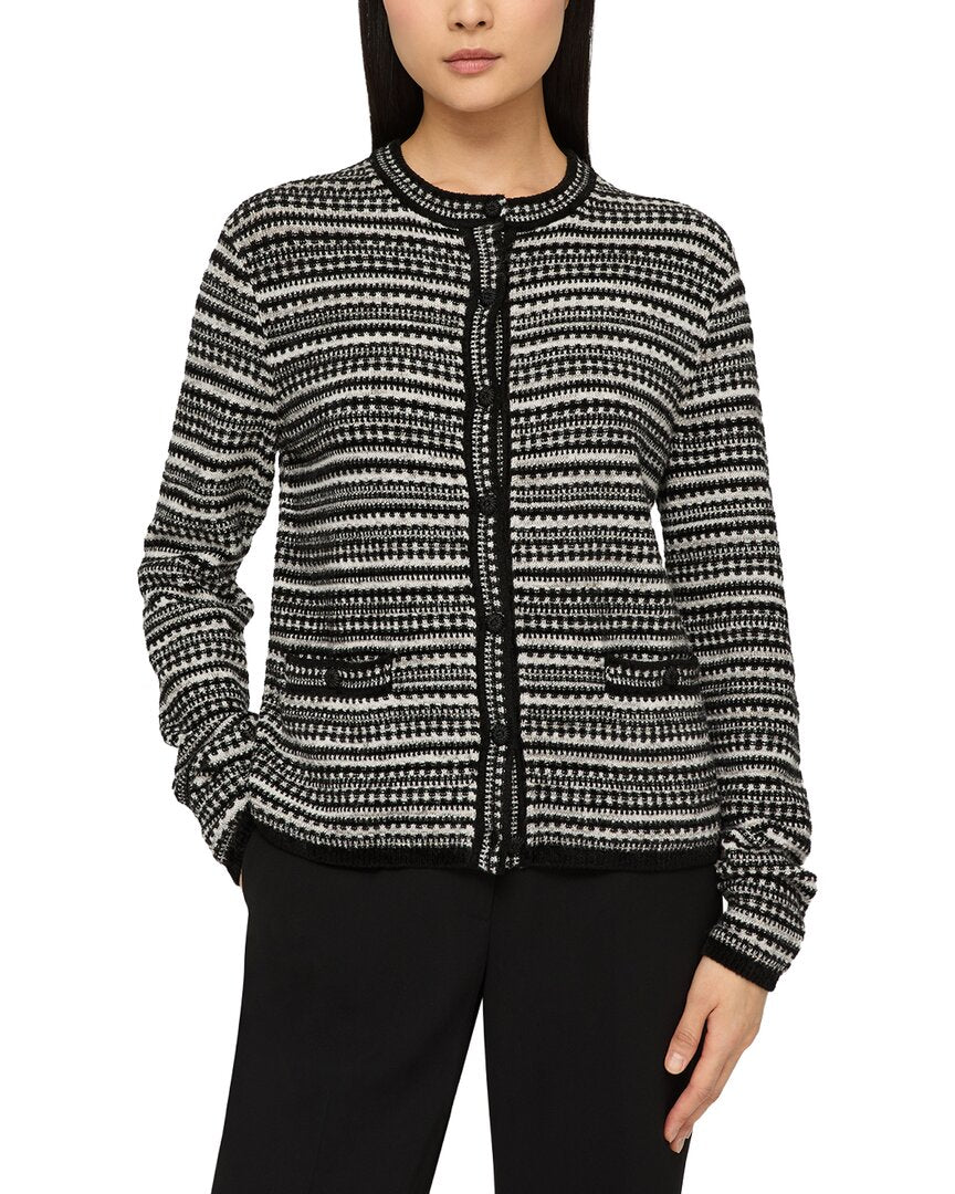 Lafayette 148 New York Lafayette 148 New York Plus Mixed Stitch Button Front Cardigan