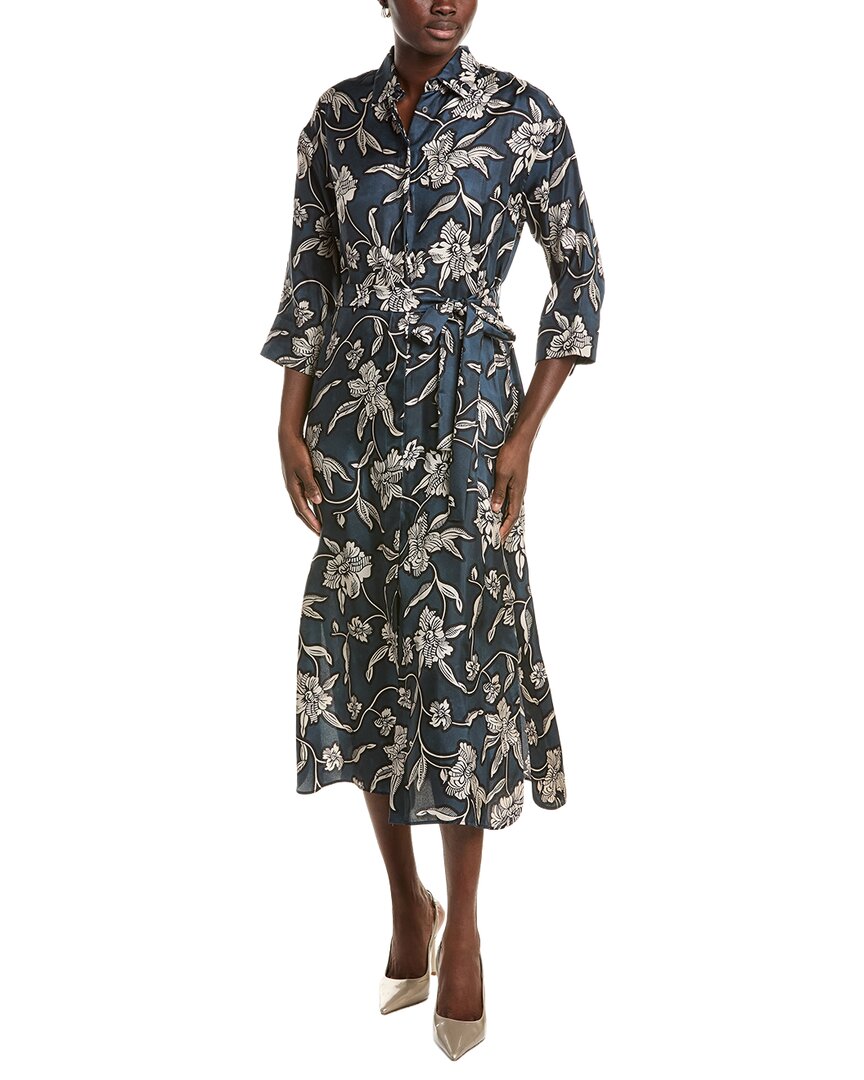 Max Mara Max Mara Peonia Silk Midi Shirtdress