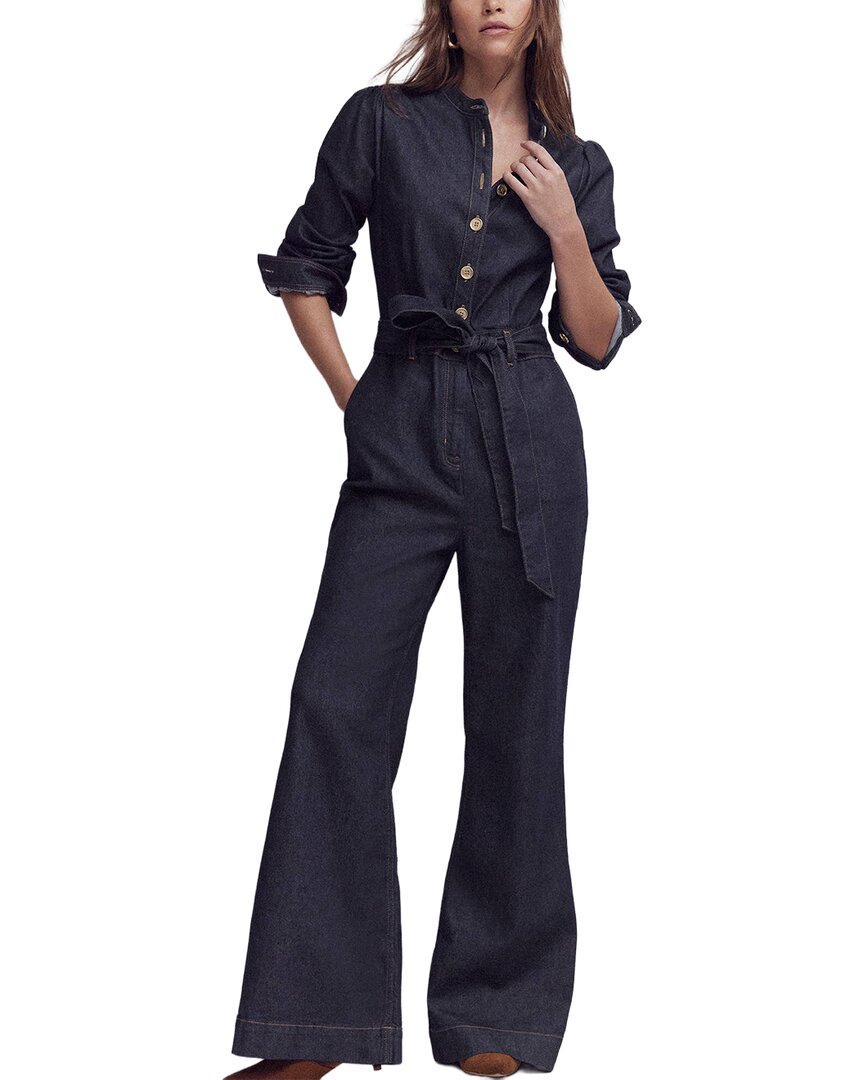 Boden Boden Petite Bootcut Button Denim Jumpsuit