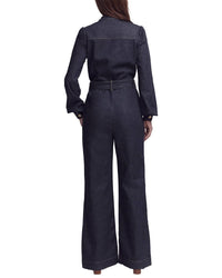 Boden Boden Petite Bootcut Button Denim Jumpsuit