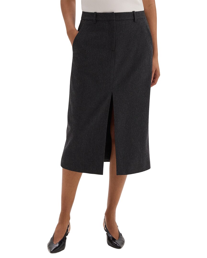 Theory Midi Wool-Blend Trouser Skirt
