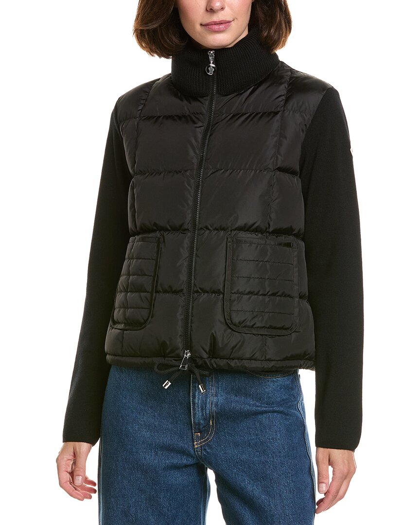 Moncler Down Wool-Trim Jacket