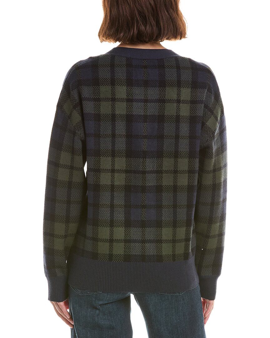French Connection Plaid Oversized Wool-Blend Cardigan