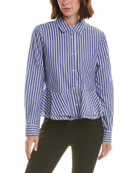 French Connection Stripe Peplum Top