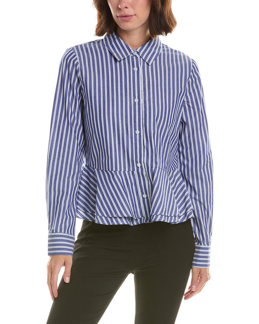 French Connection Stripe Peplum Top