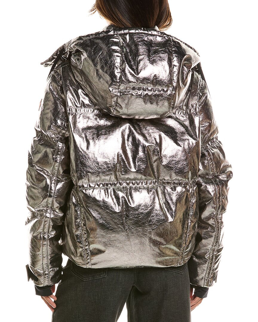 Moncler Calaque Metallic Hooded Ski Jacket