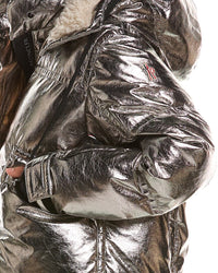 Moncler Calaque Metallic Hooded Ski Jacket
