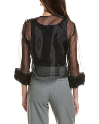 tyler böe Tyler Böe Elise Feather Trim Top