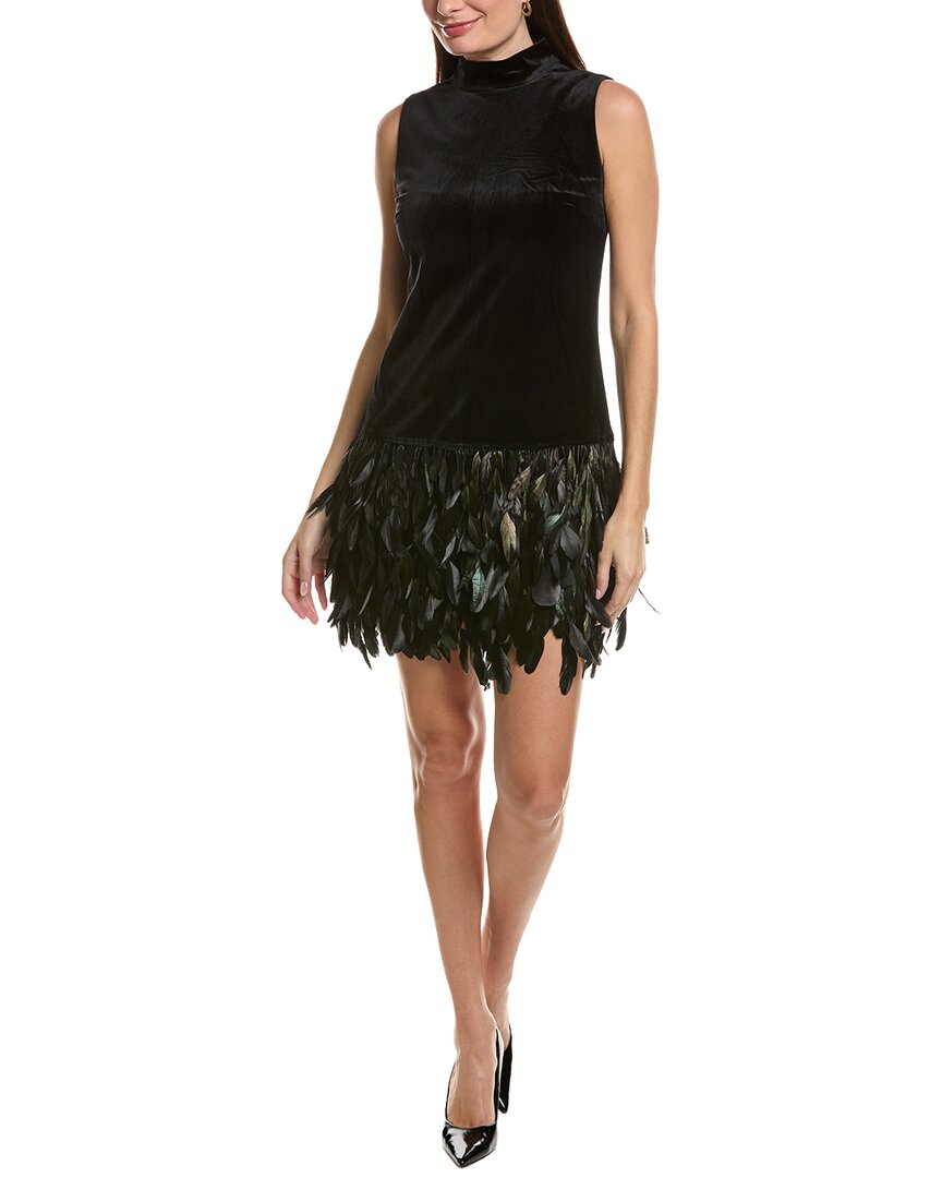 tyler böe Tyler Böe Colette Feather Hem Velvet Dress
