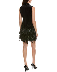 tyler böe Tyler Böe Colette Feather Hem Velvet Dress