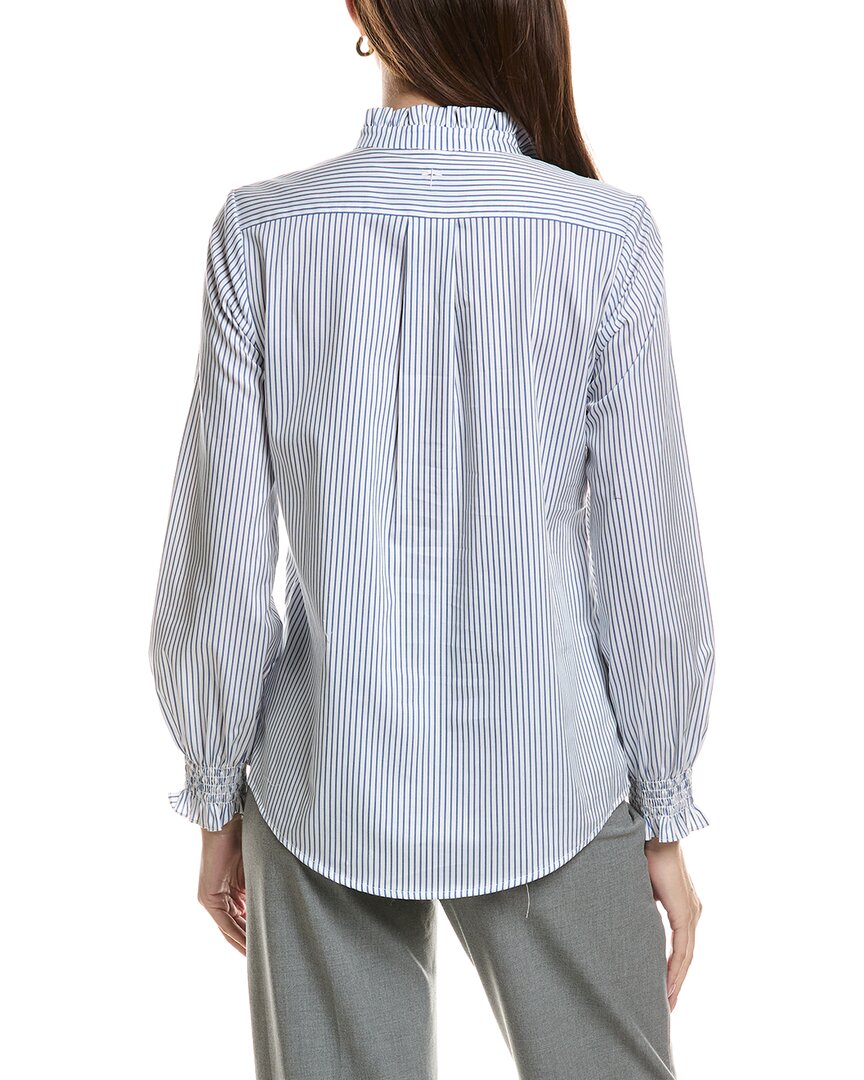 tyler böe Tyler Böe Gwen Pinstripe Ruffle Neck Top