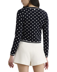Toccin Xandra Long Sleeve Silk-Blend Cardigan