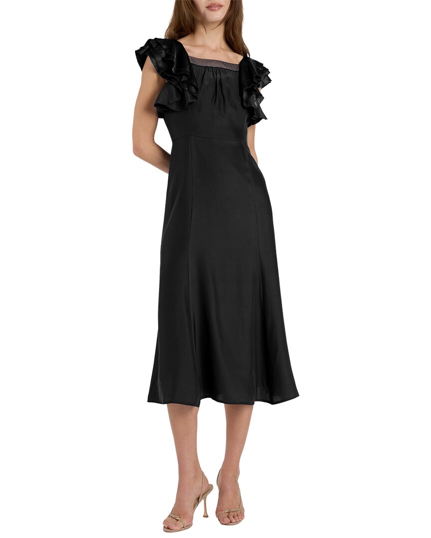 Santorelli Silk Yeda Fit & Flare Dress