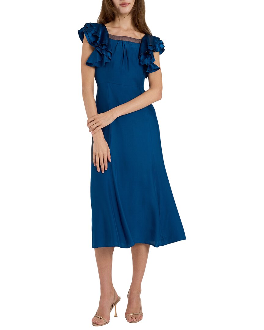 Santorelli Silk Yeda Fit & Flare Dress