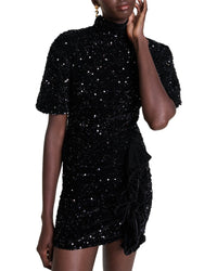 Maje Black Sequin Dress