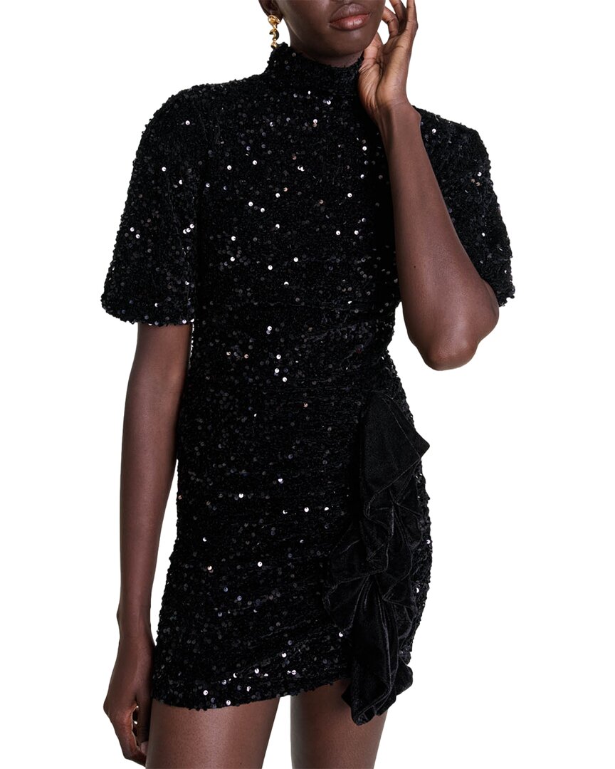 Maje Black Sequin Dress