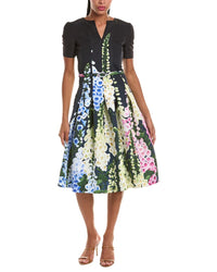 Oscar De La Renta Foxgloves Midi Dress