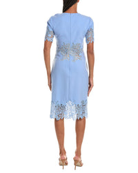 Oscar De La Renta Lace Wool-Blend Pencil Dress