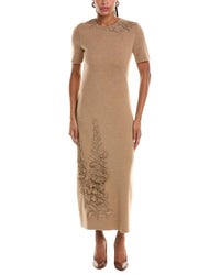Oscar De La Renta Foxgloves Embroidered Dress