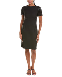 Oscar De La Renta Embroidered Wool-Blend Cocktail Dress