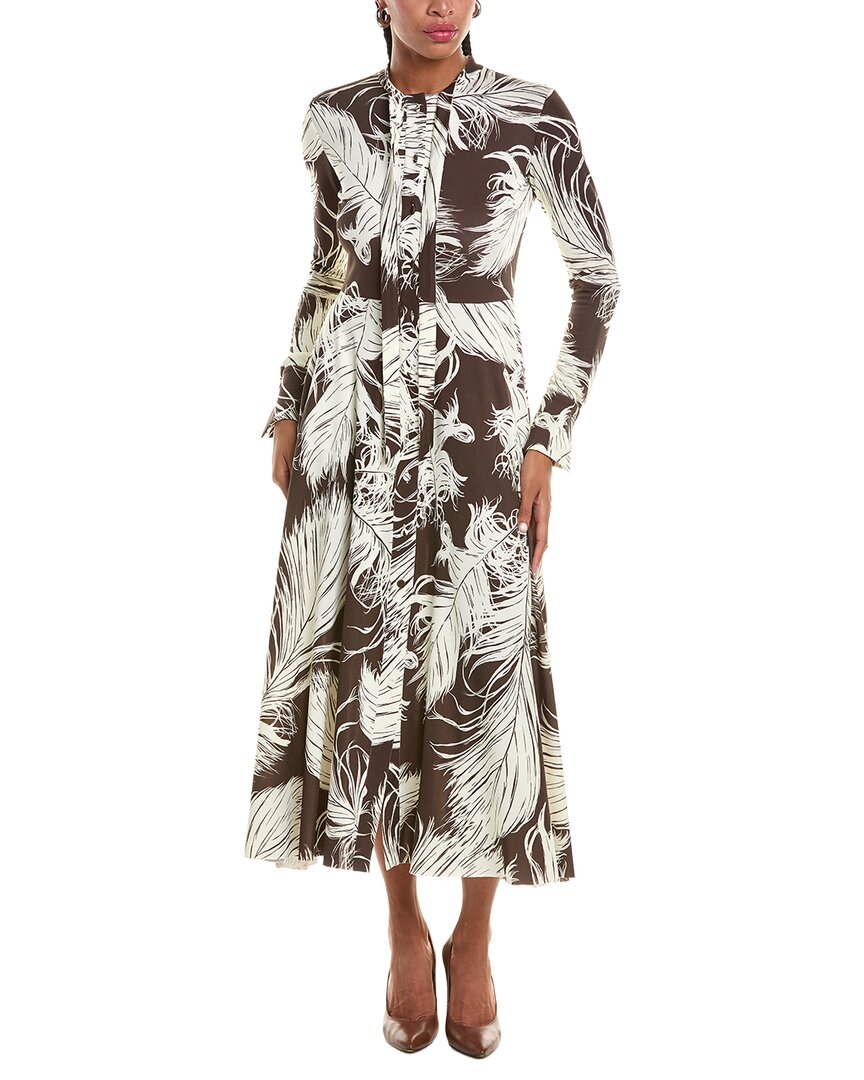 Oscar De La Renta Feather Jersey Dress