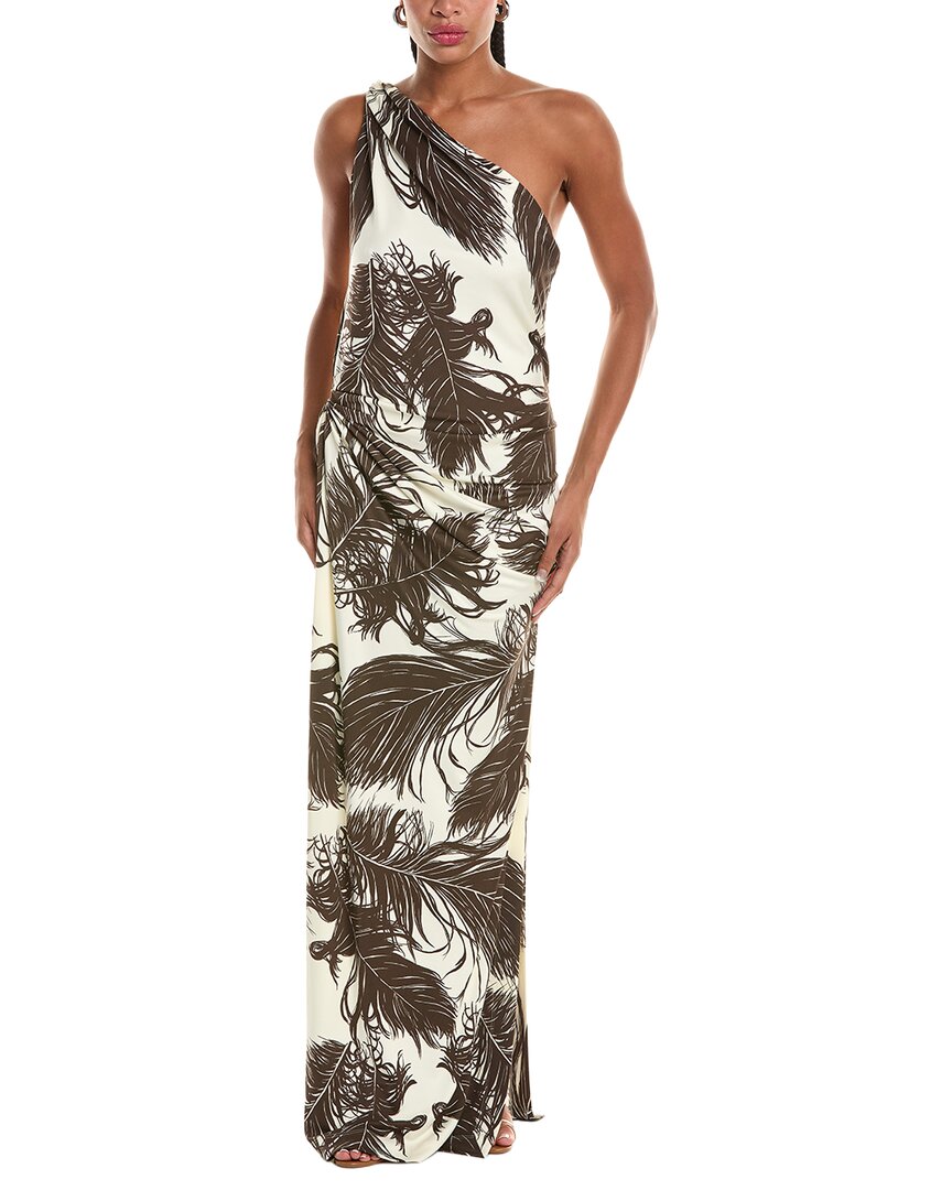 Oscar De La Renta Feather Milano Jersey Dress
