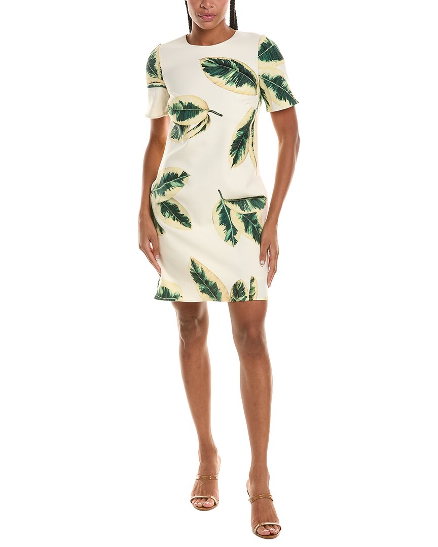 Oscar De La Renta Ficus Wool-Bend Mini Dress