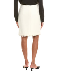 Oscar De La Renta Embroidered Wool-Blend Skirt