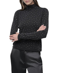 Dkny Crystal Turtleneck Top