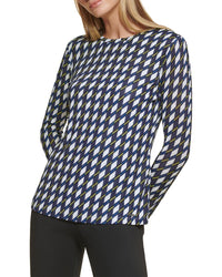 Dkny Printed Crewneck Top
