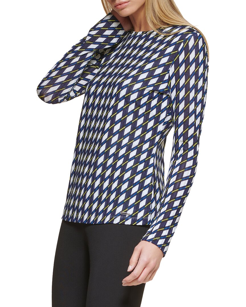 Dkny Printed Crewneck Top