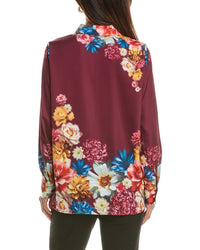 T Tahari Button Down Tunic Blouse