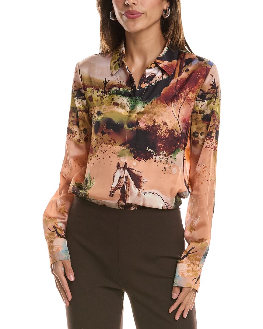 T Tahari Button Down Blouse